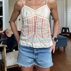 Marc Jacobs Women's Cream and White Vest